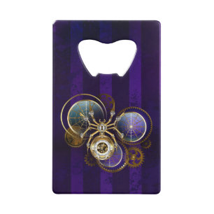 Steampunk Spider on Purple Background