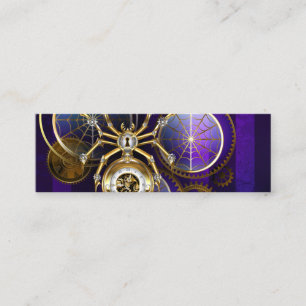 Steampunk Spider on Purple Background Calling Card