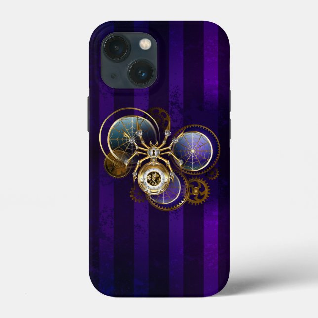 Steampunk Spider on Purple Background Case-Mate iPhone Case (Back)