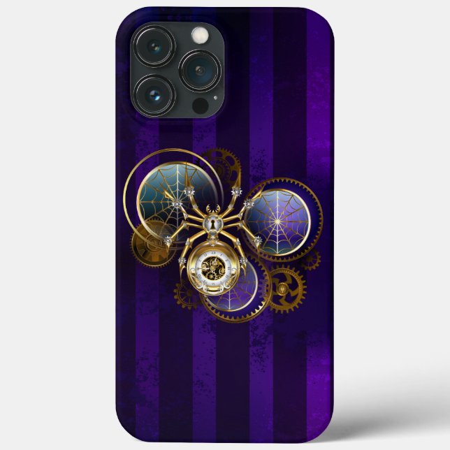 Steampunk Spider on Purple Background Case-Mate iPhone Case (Back)