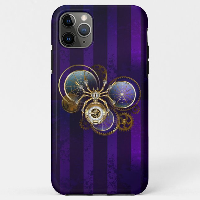 Steampunk Spider on Purple Background Case-Mate iPhone Case (Back)