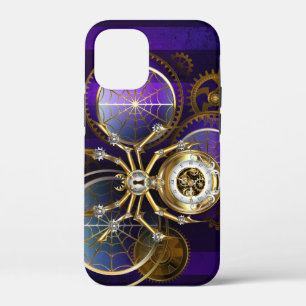 Steampunk Spider on Purple Background iPhone 12 Mini Case