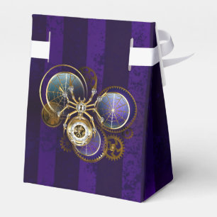 Steampunk Spider on Purple Background Favour Box