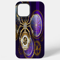 Steampunk Spider on Purple Background