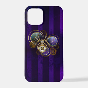 Steampunk Spider on Purple Background iPhone 12 Pro Case