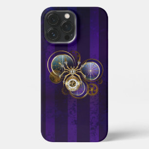 Steampunk Spider on Purple Background iPhone 13 Pro Max Case