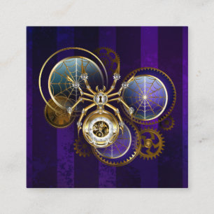 Steampunk Spider on Purple Background Loyalty Card