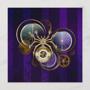 Steampunk Spider on Purple Background Menu