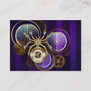 Steampunk Spider on Purple Background Referral Card