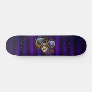 Steampunk Spider on Purple Background Skateboard