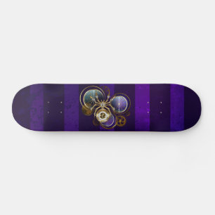 Steampunk Spider on Purple Background Skateboard