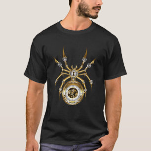 Steampunk Spider on Purple Background T-Shirt