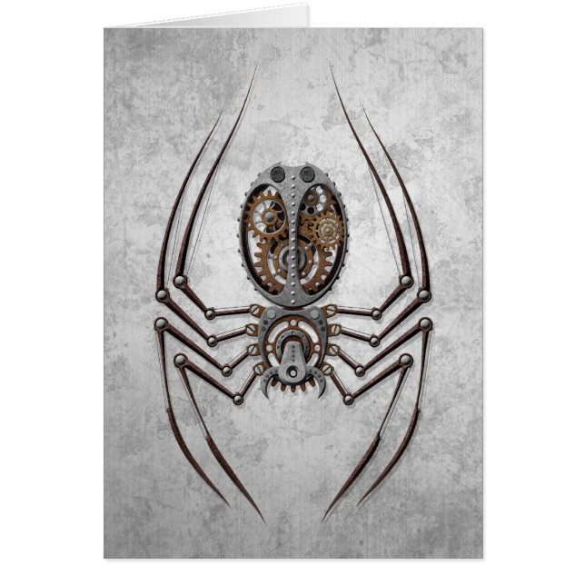 Steampunk Spider on Rough Steel (Front)