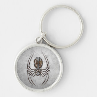 Steampunk Spider on Rough Steel Key Ring