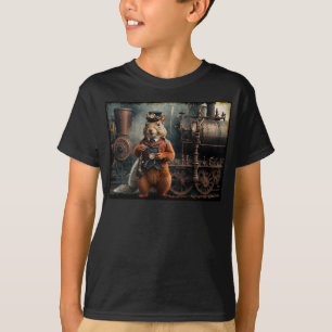 Steampunk Squirrel and Train T-Shirt