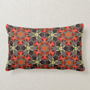 Steampunk Stained Glass Mandala II Lumbar Cushion