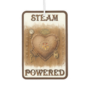 Steampunk Steam Powered Heart Car Air Freshener