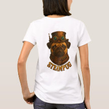 Steampunk SteamPug T Shirt - unique Steampunk dog!