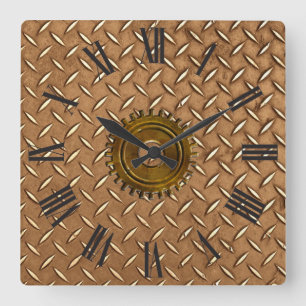 Steampunk Steel-plated Metal-look Wall Clock