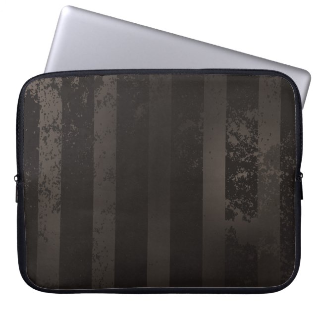 Steampunk striped brown background laptop sleeve (Front)