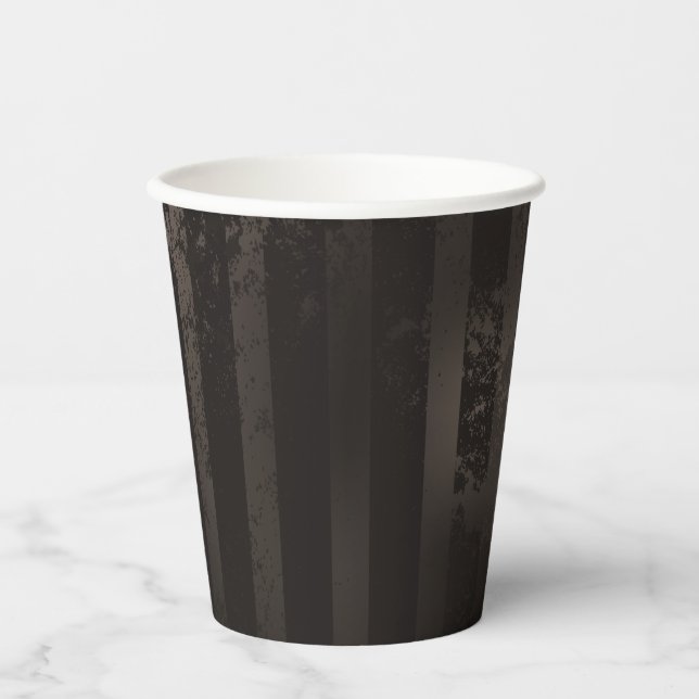 Steampunk striped brown background paper cups (Front)