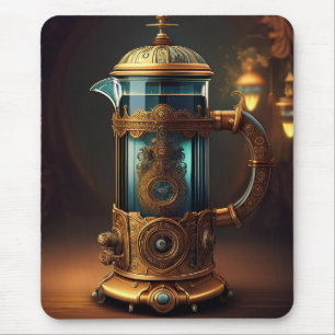 Steampunk Style French Press Mouse Pad