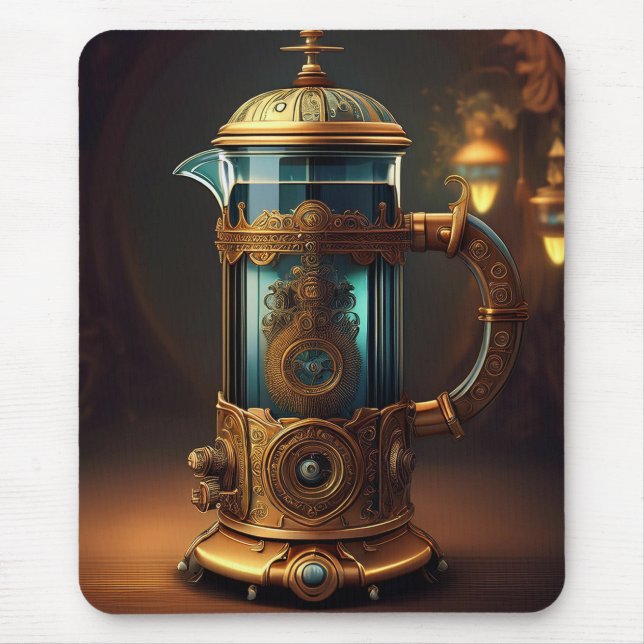 Steampunk Style French Press Mouse Pad (Front)