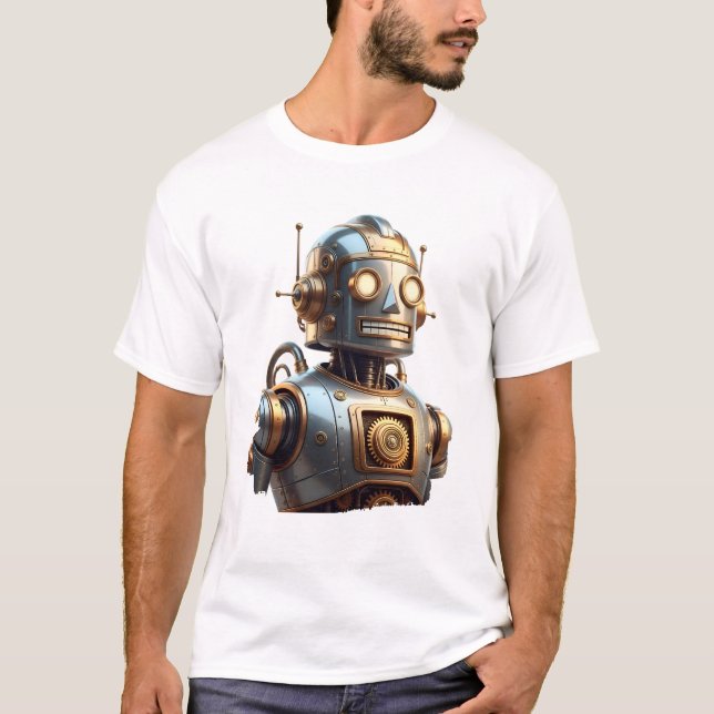 Steampunk Style Robot T-Shirt (Front)
