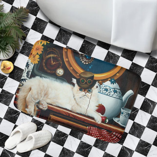 Steampunk Submarine Cat Tea Bath Mat (Creator Uploaded)