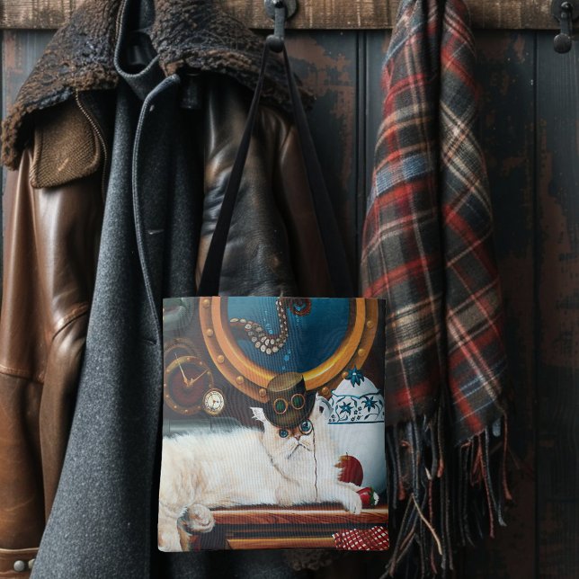 Steampunk Submarine Cat Tea Tote Bag (Creator Uploaded)