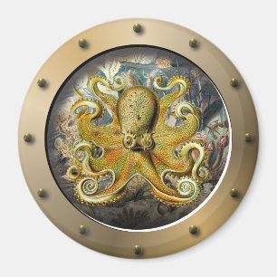 Steampunk Submarine Porthole Octopus Magnet