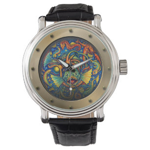 Steampunk Submarine Porthole Undersea Creatures Watch