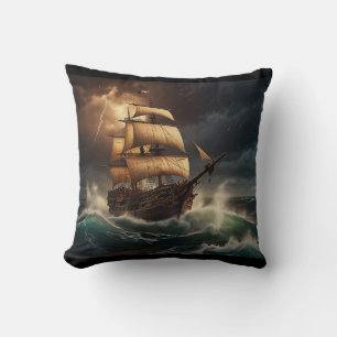 Steampunk Submersible Ocean-liner Cushion
