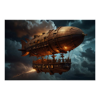 Steampunk Submersible Ocean-liner Poster
