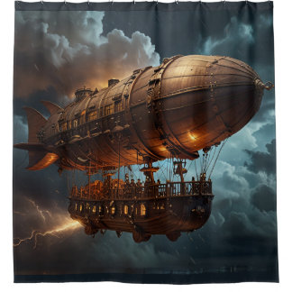 Steampunk Submersible Ocean-liner Shower Curtain