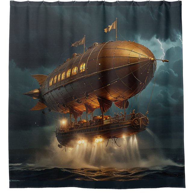 Steampunk Submersible Ocean-liner Shower Curtain (Front)