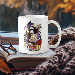 Steampunk Sugar Skull Coffee Mug