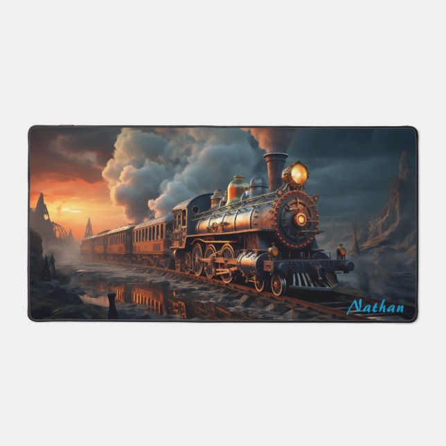 Steampunk Sunset Express for Creative Minds Desk Mat (Front)