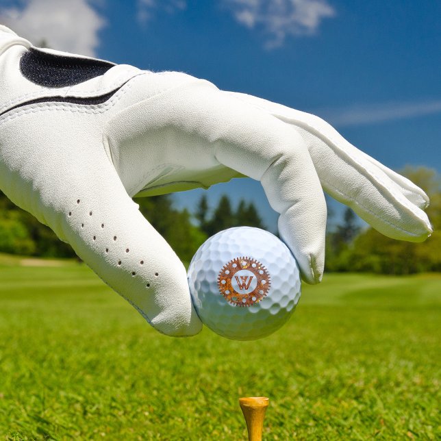 Steampunk Super Colourful Rusty Gear I Golf Balls (Creator Uploaded)