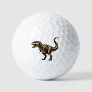 Steampunk T-Rex Mech – Brass Dino Beast Golf Balls