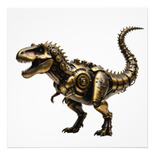 Steampunk T-Rex Mech – Brass Dino Beast Photo Print