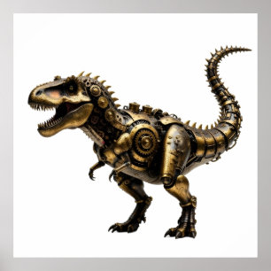 Steampunk T-Rex Mech – Brass Dino Beast Poster