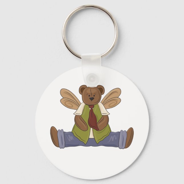 Steampunk Teddy Bear with Fairy Wings  Key Ring (Front)