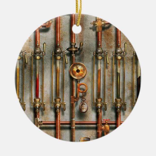 Steampunk - The lubrication manifold Ceramic Ornament (Front)