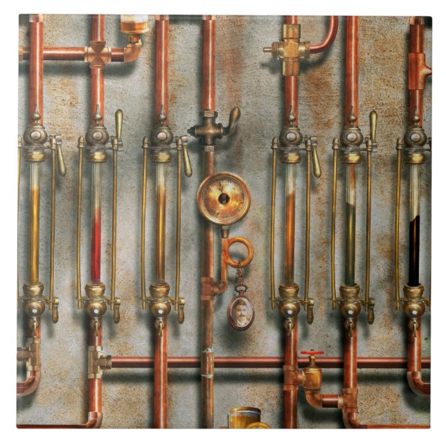 Steampunk - The lubrication manifold Ceramic Tile (Front)