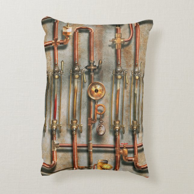 Steampunk - The lubrication manifold Decorative Cushion (Back(Vertical))