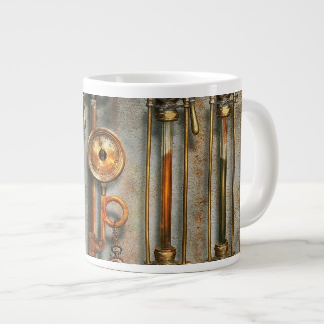 Steampunk - The lubrication manifold Large Coffee Mug (Front Right)