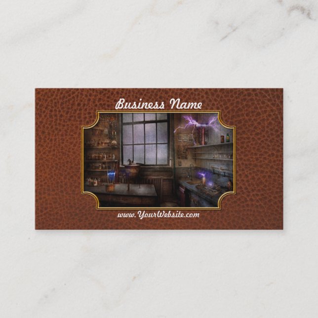 Steampunk - The Mad Scientist Business Card (Front)
