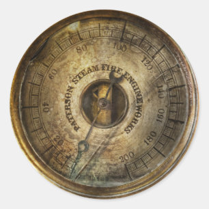 Steampunk - The pressure gauge Classic Round Sticker