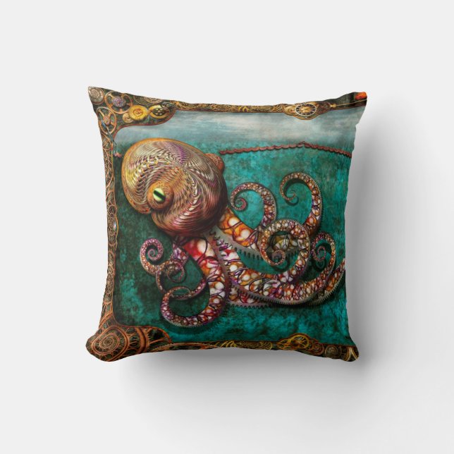 Steampunk - The tale of the Kraken Cushion (Front)